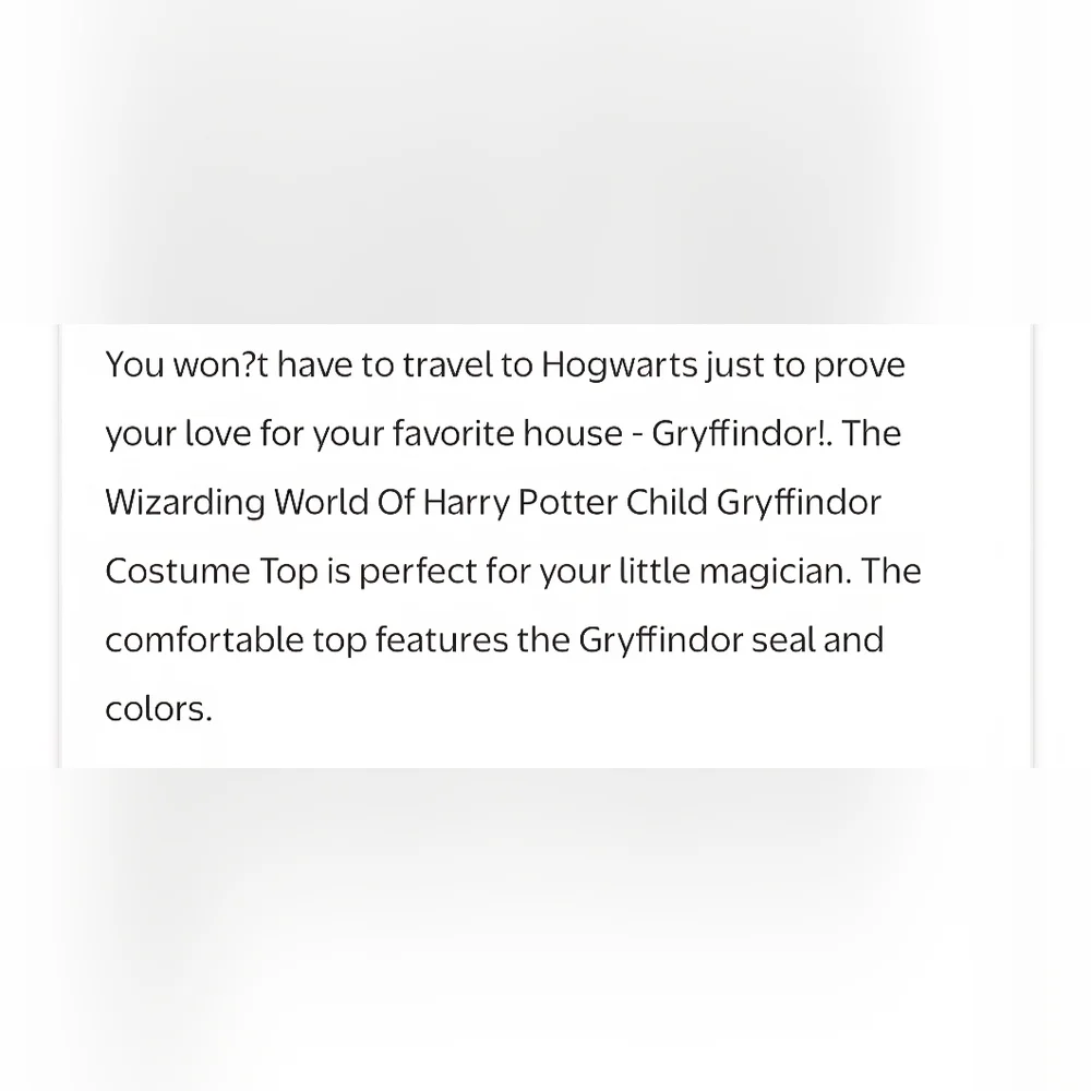 Warner Bros. Harry Potter Gryffindor Costume Top -Kids-